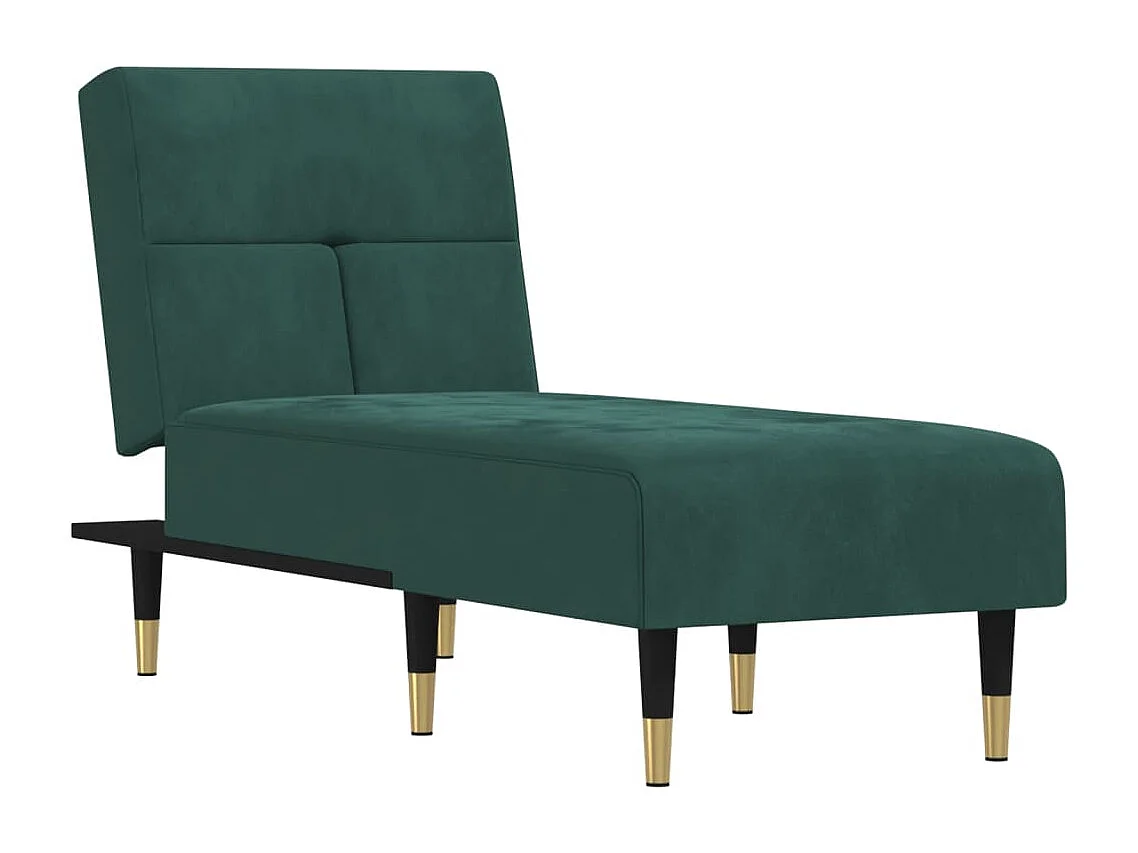 Chaise longue vert foncé velours