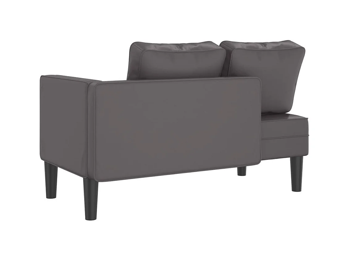 Loungesessel mit grauen Kunstlederkissen