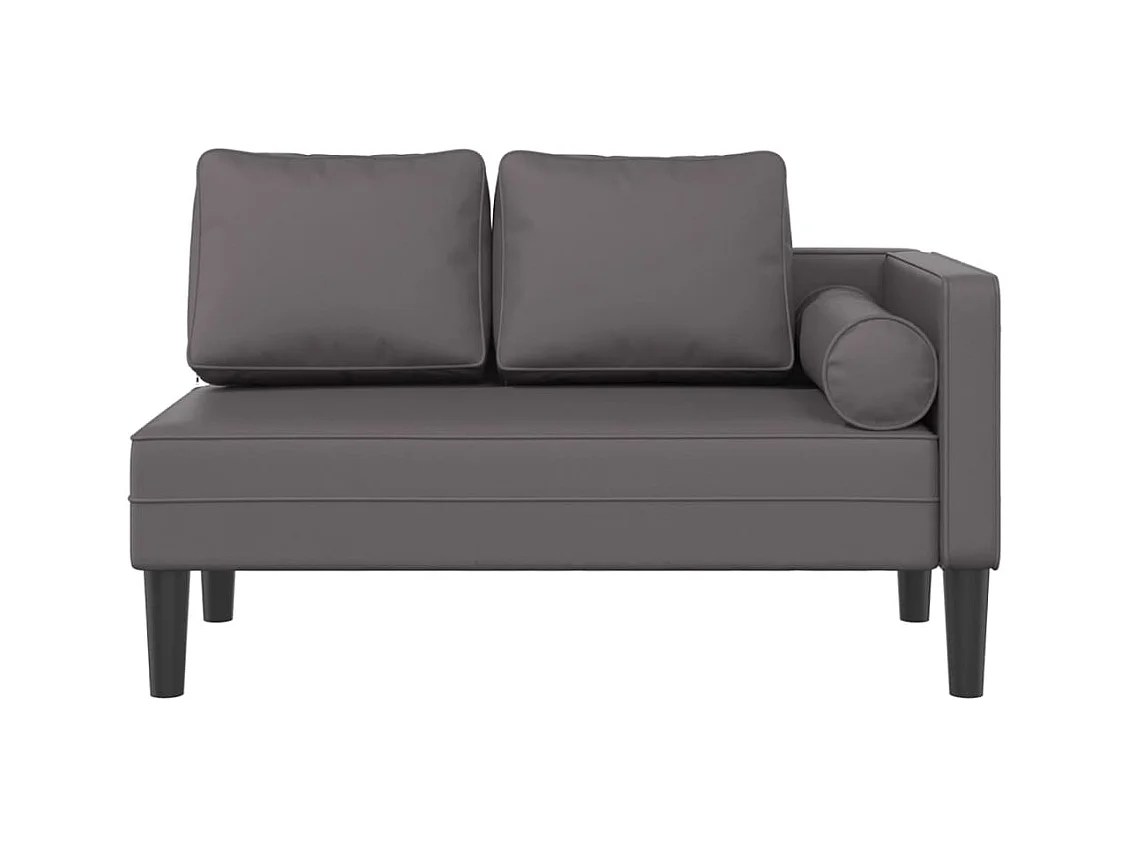 Loungesessel mit grauen Kunstlederkissen