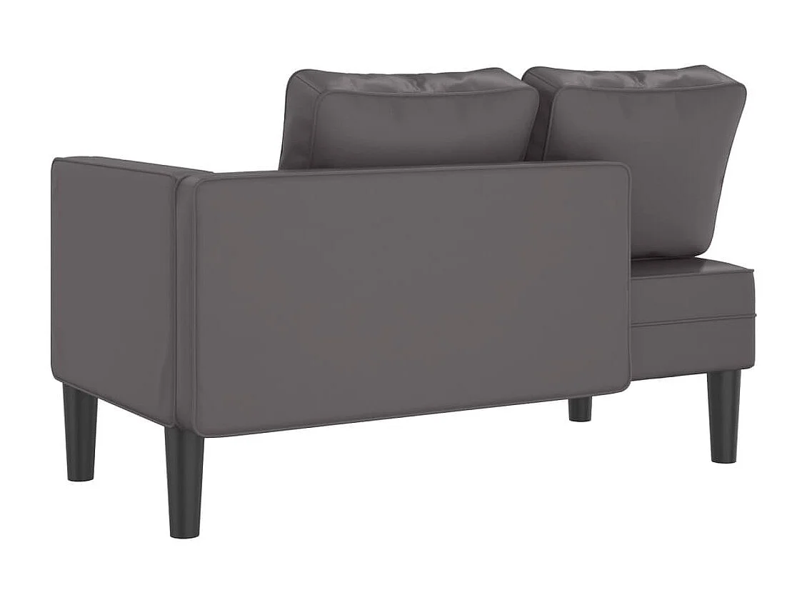 Chaise longue avec coussins gris similicuir