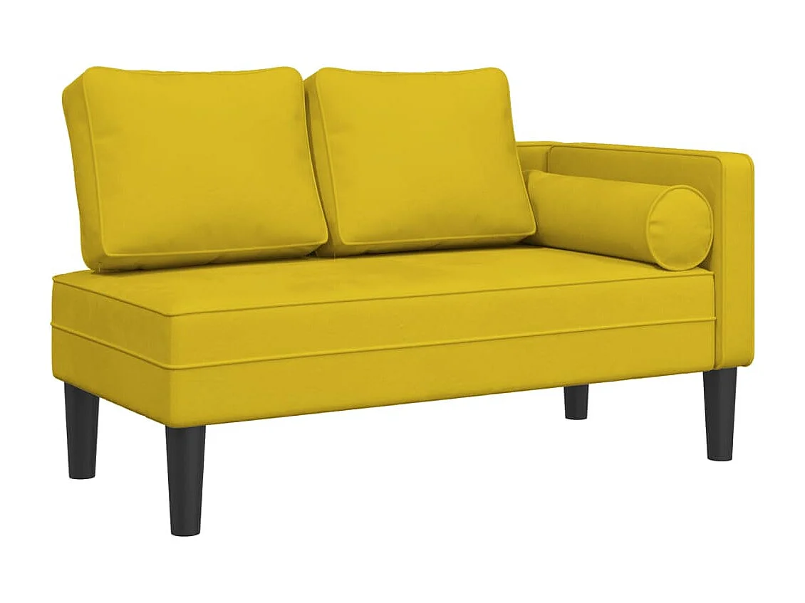 Poltrona lounge con cuscini in velluto giallo
