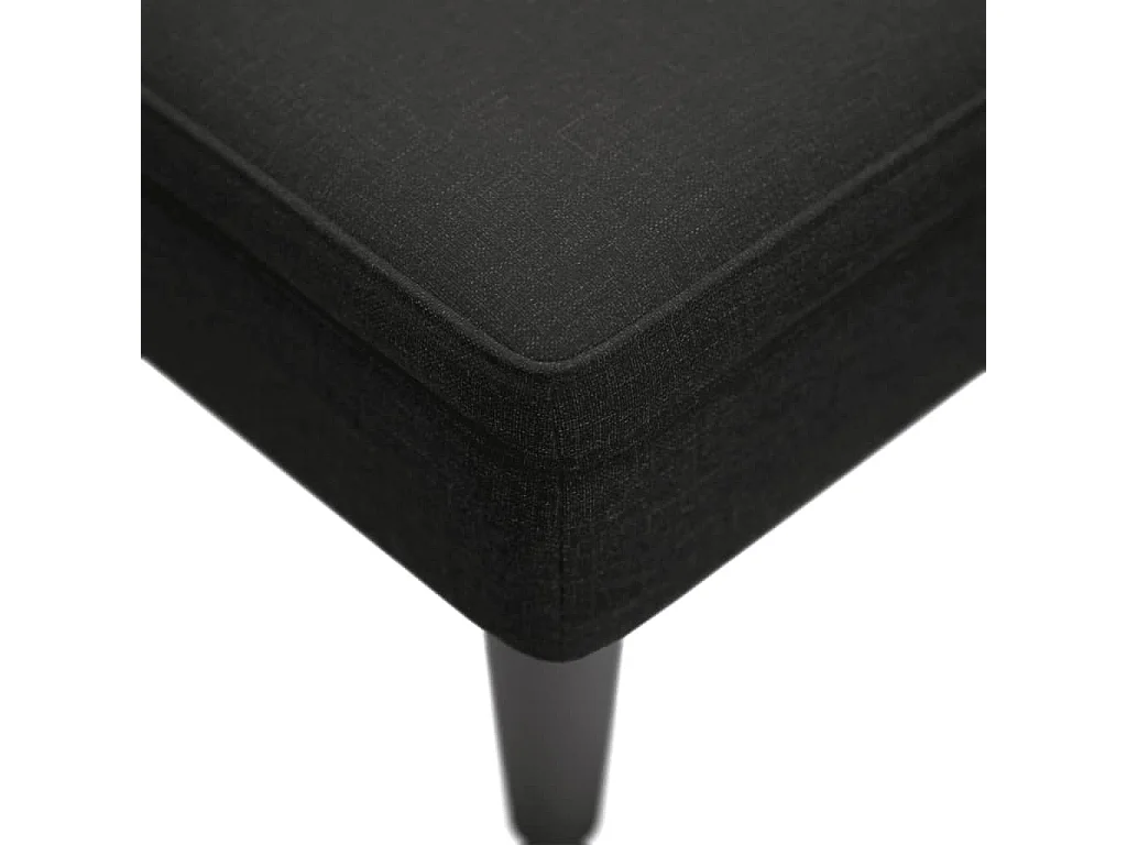 Fauteuil long avec coussin et accoudoir droit noir tissu