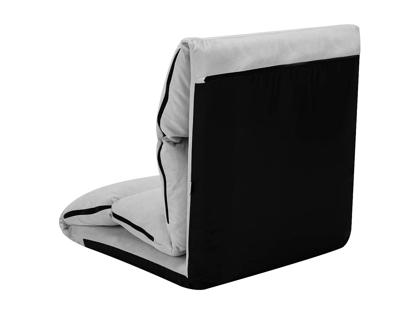 Cadeira de chão dobrável em microfibra cinza claro