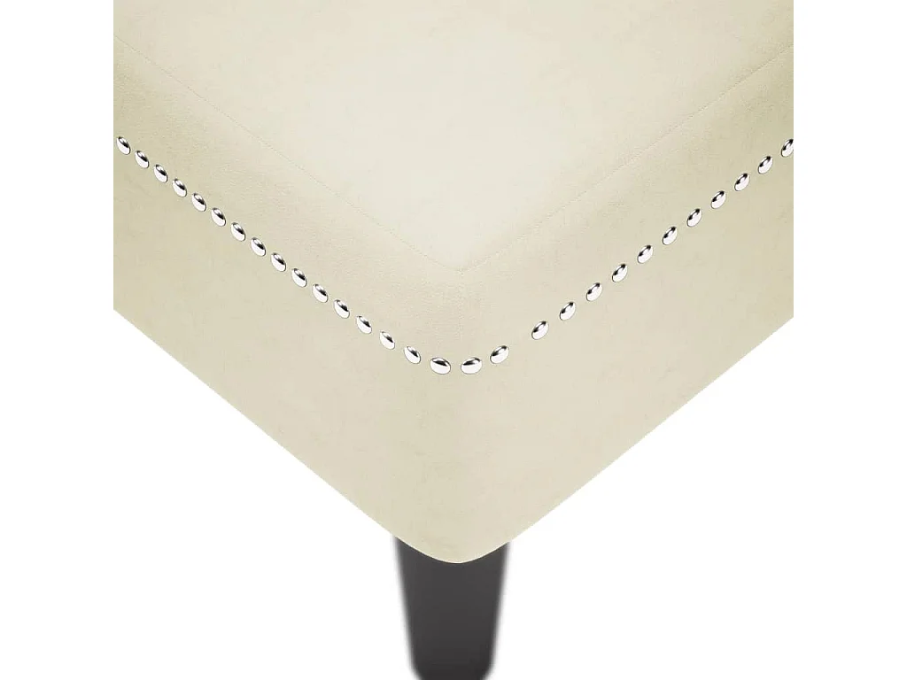 Sillón largo con cojín y reposabrazos derecho terciopelo crema