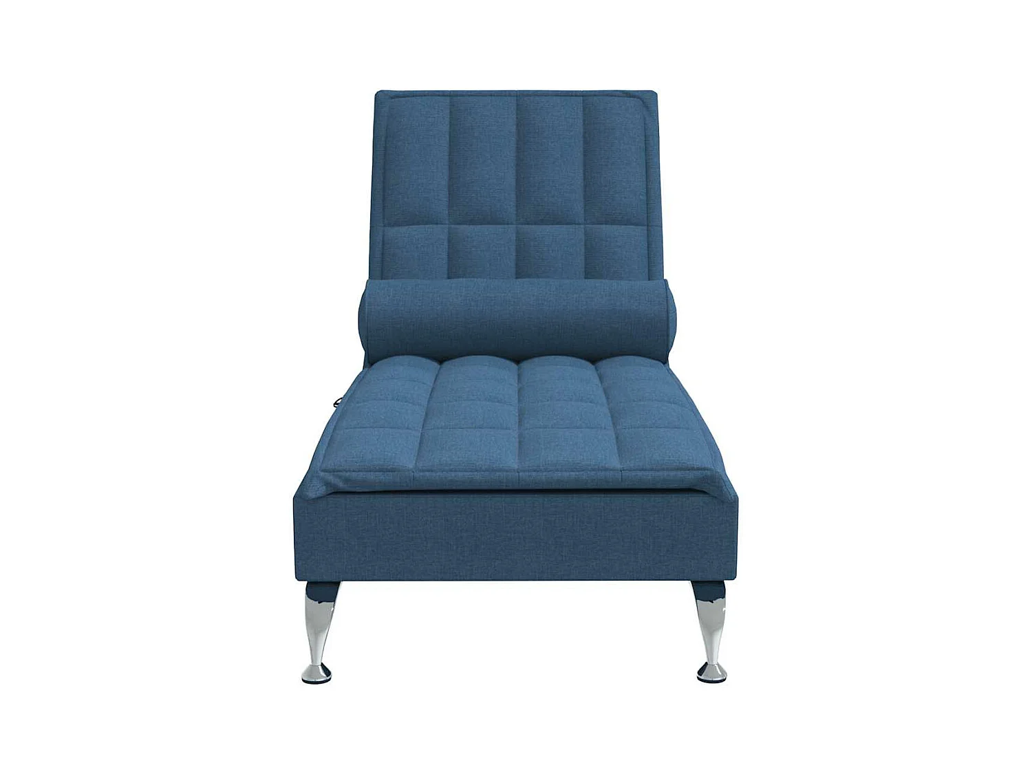 Chaise longue de massage avec traversin bleu tissu