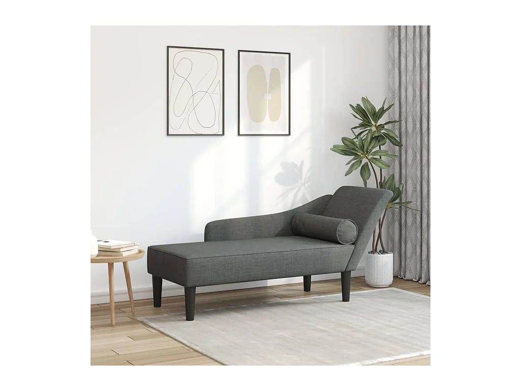 Poltrona lounge con cuscini in tessuto grigio scuro