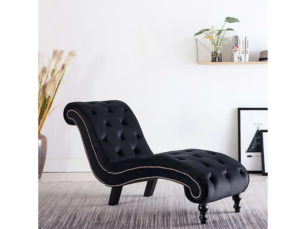 Chaise longue Noir Velours