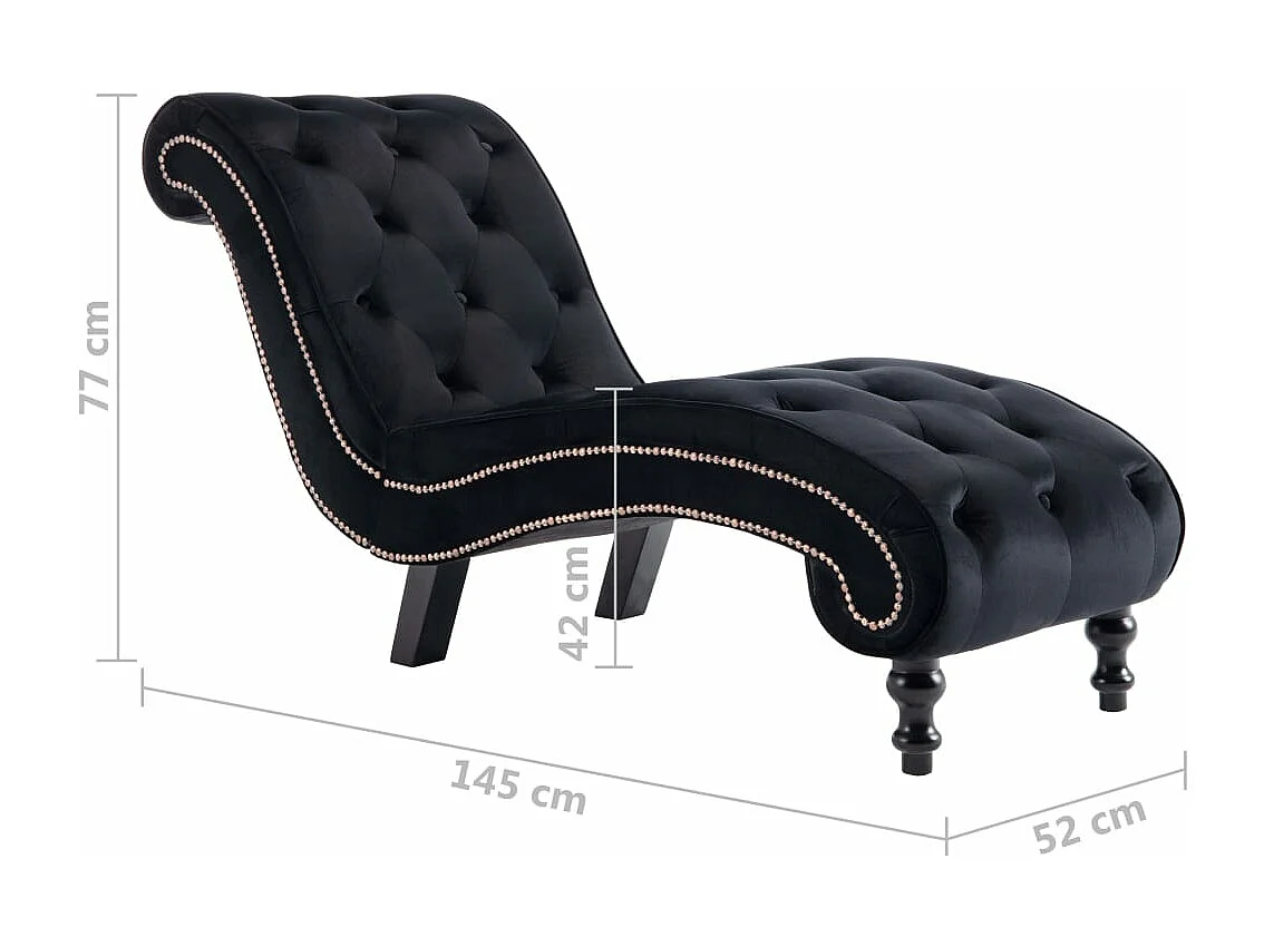 Chaise longue Noir Velours