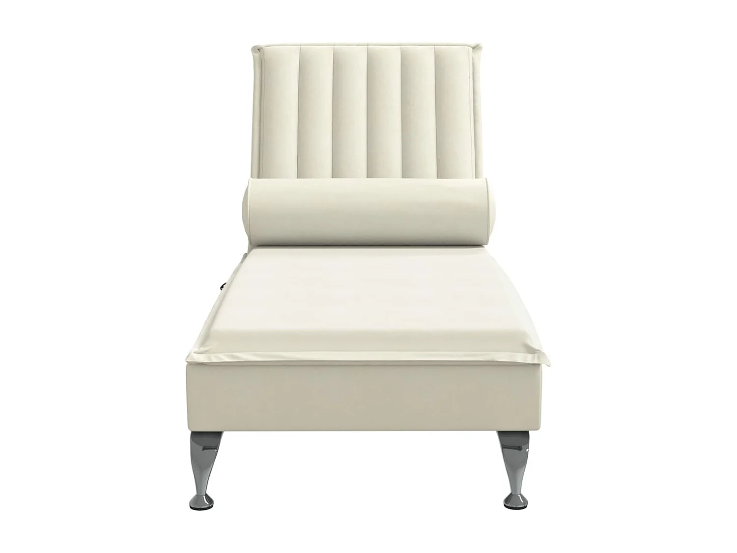 Chaise longue de massage avec traversin crème velours