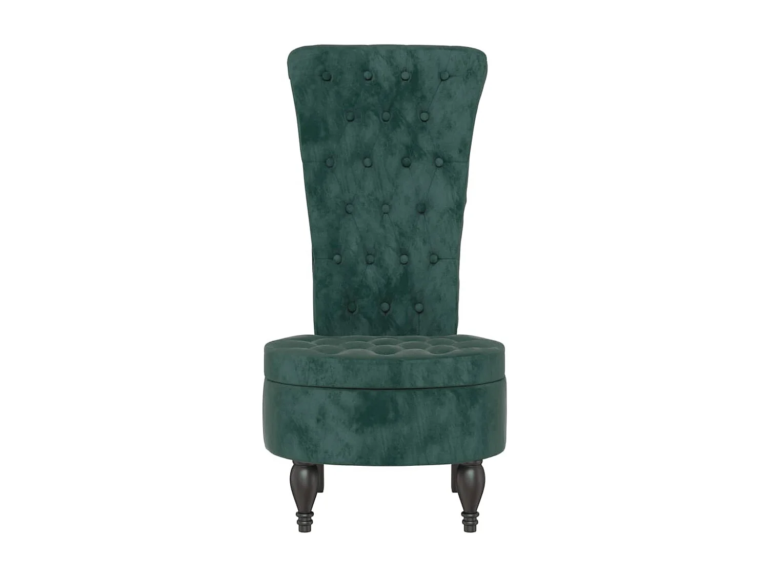 Chaise à dossier haut vert foncé velours conception de bouton