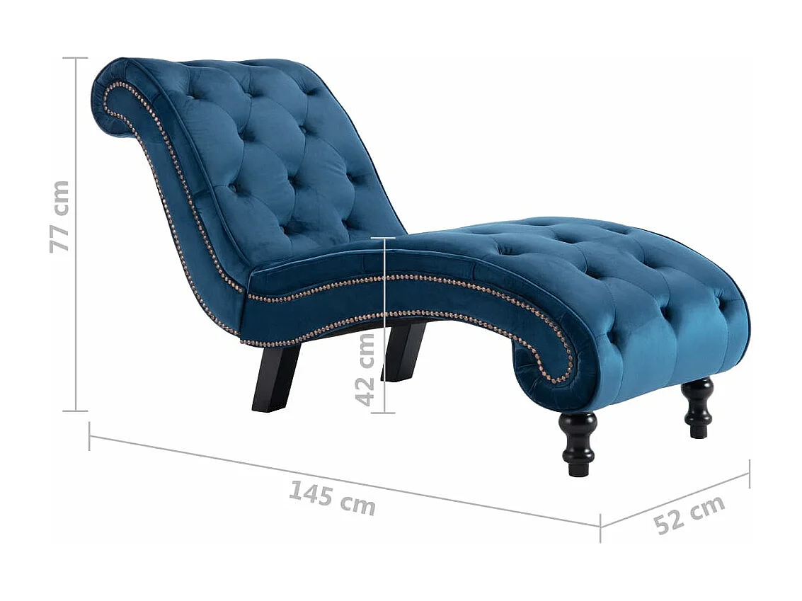 Espreguiçadeira de veludo azul