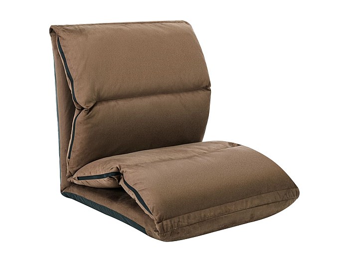 Sillón De Suelo Plegable Mendler - 6 Posiciones, Terciopelo Beige, Estructura Acero, Soporta 150 Kg