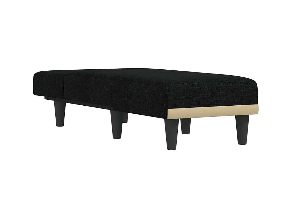 Chaise longue noir tissu