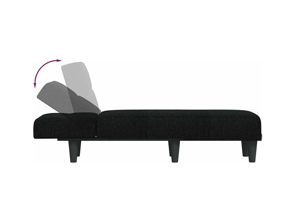 Chaise longue noir tissu