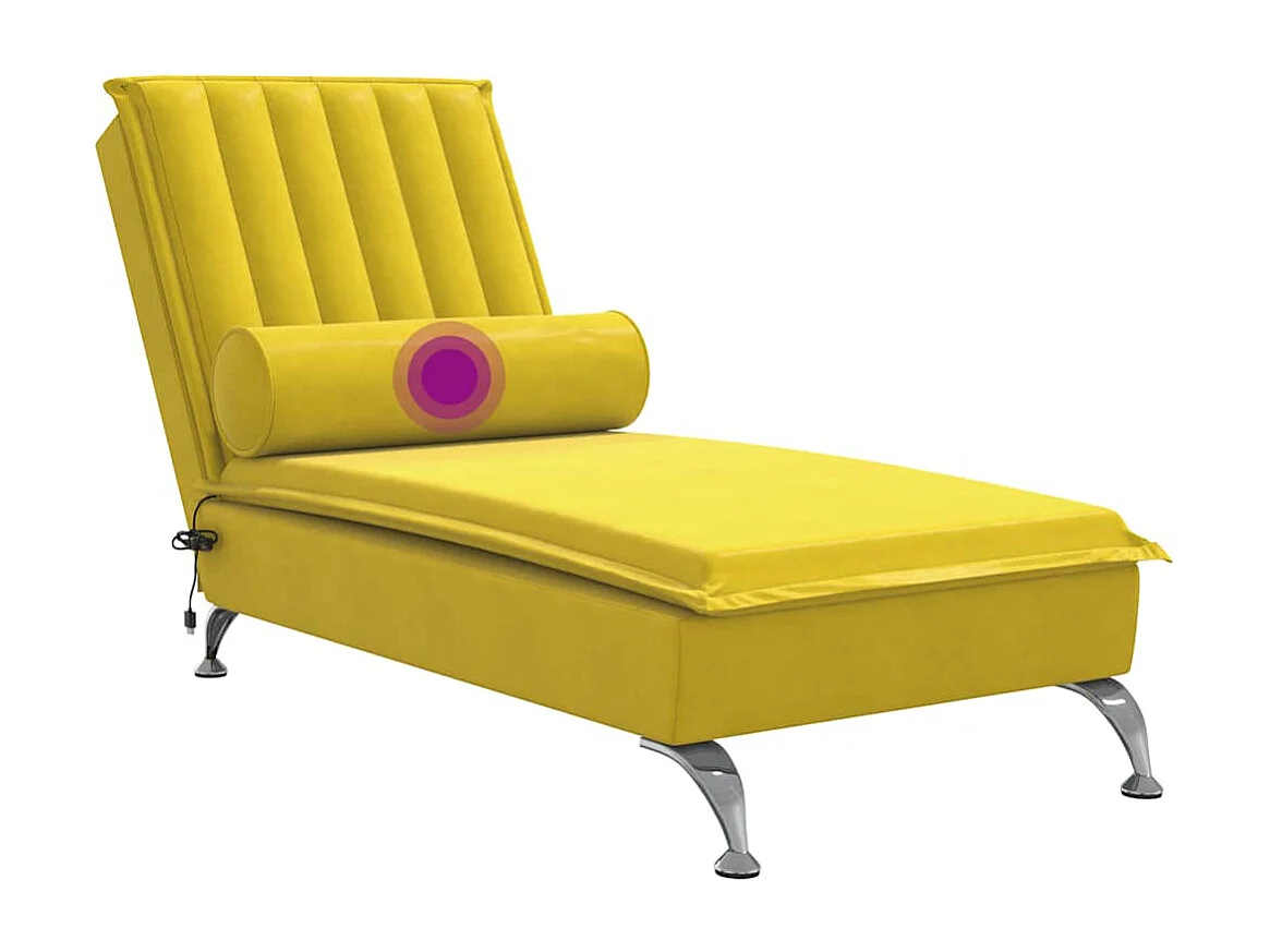Poltrona de massagem com almofada de veludo amarelo