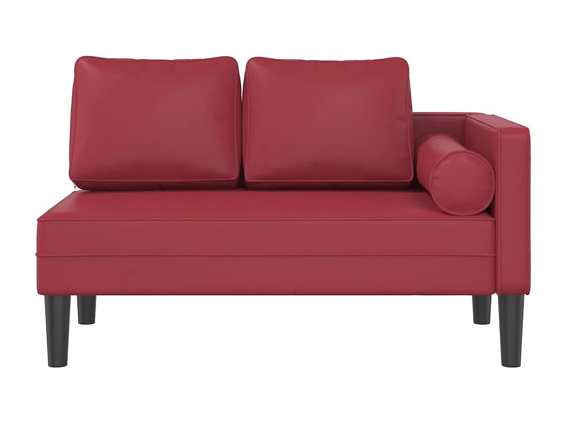 Poltrona lounge con cuscini in ecopelle rosso bordeaux
