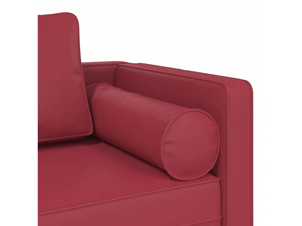 Poltrona lounge con cuscini in ecopelle rosso bordeaux