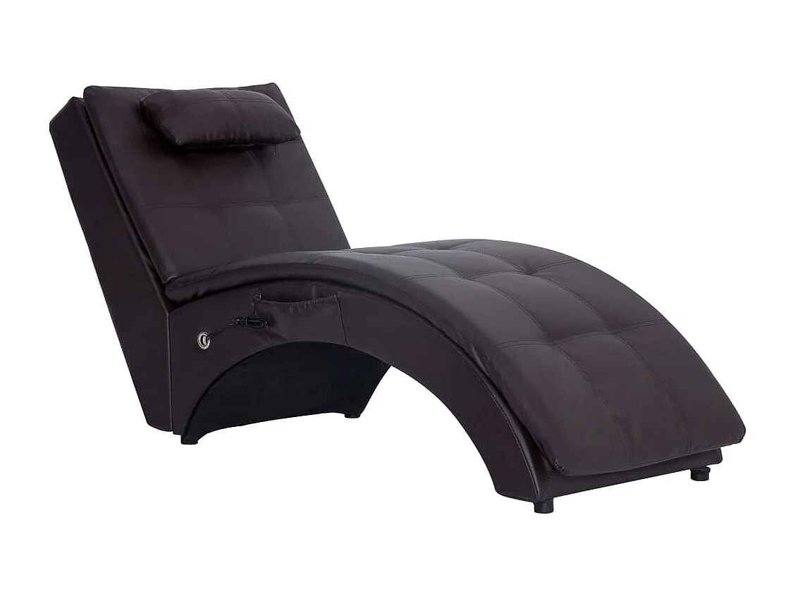 Poltrona de massagem com almofada pele sintética castanha