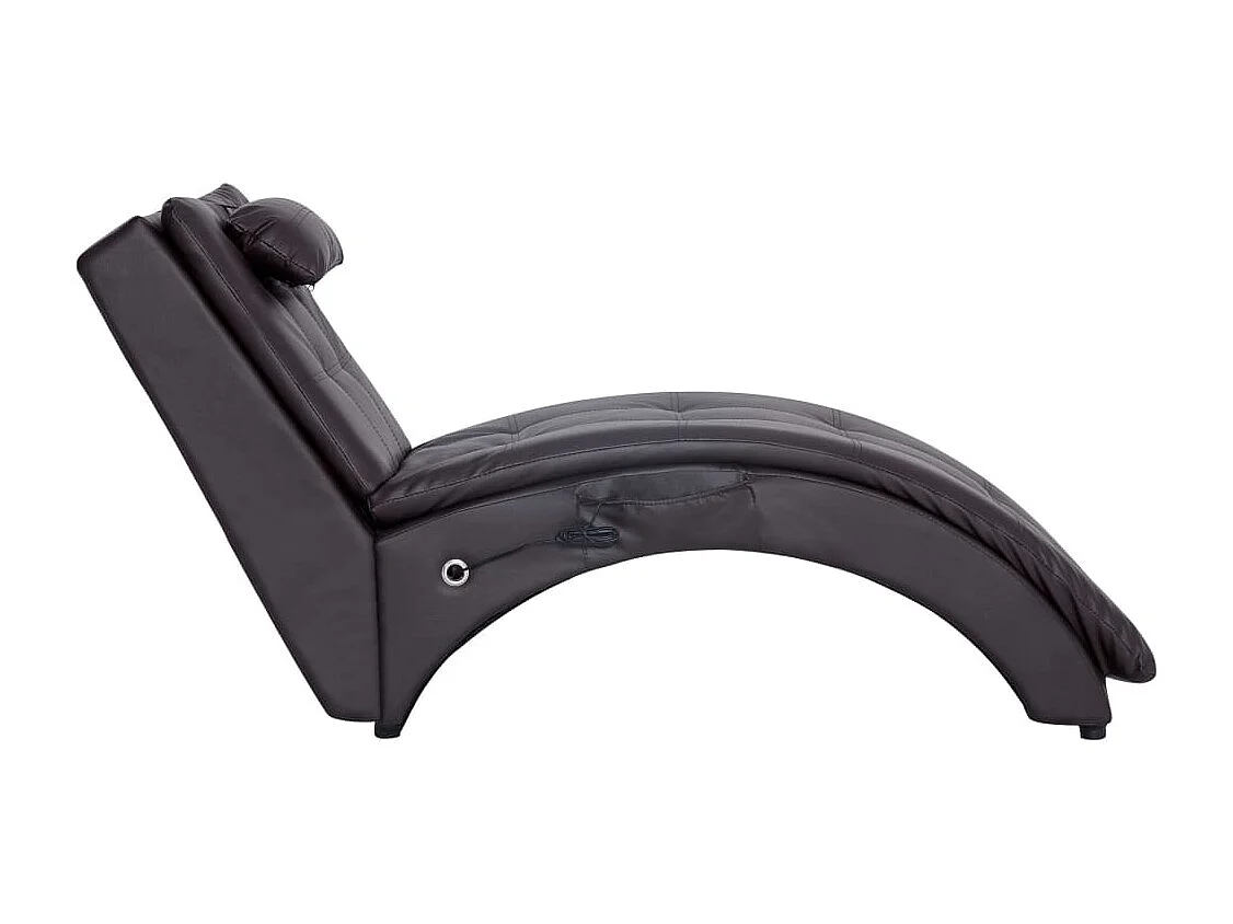 Poltrona de massagem com almofada pele sintética castanha