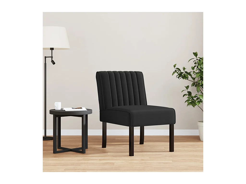 Fauteuil sans accoudoirs noir velours
