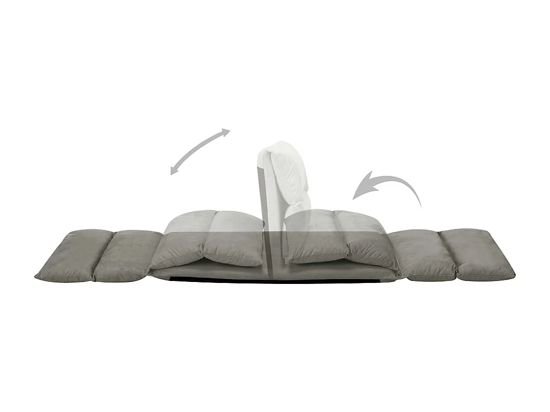 Chaise pliable de sol Gris foncé Microfibre