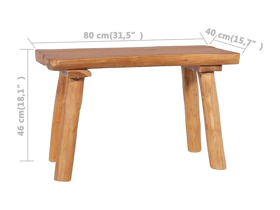 Panca da giardino 80 cm Legno massello di teak