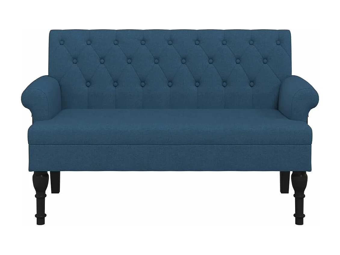 Banc avec dossier bleu 120x62x75,5 cm tissu