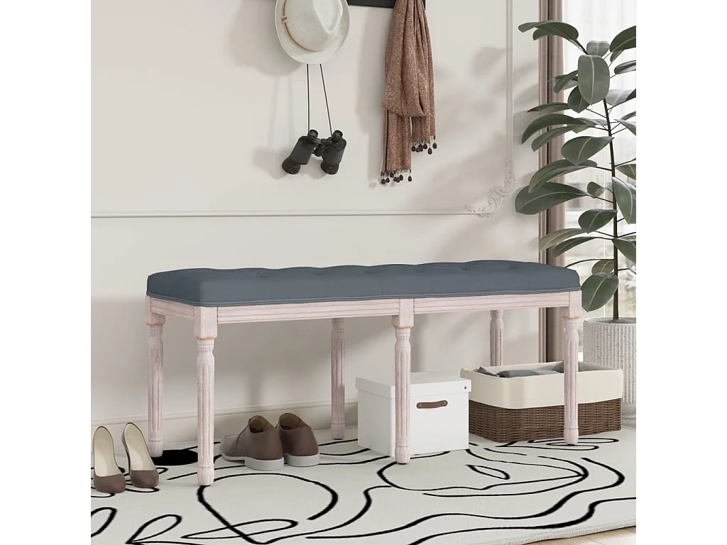 Banc Gris foncé 110x40x49 cm Velours