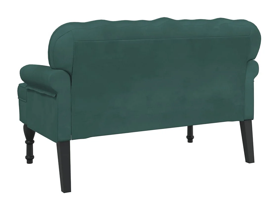 Banc avec dossier vert foncé 119,5x64,5x75 cm velours