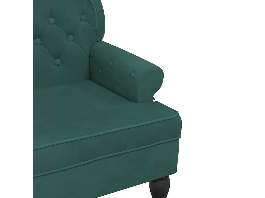 Banc avec dossier vert foncé 119,5x64,5x75 cm velours