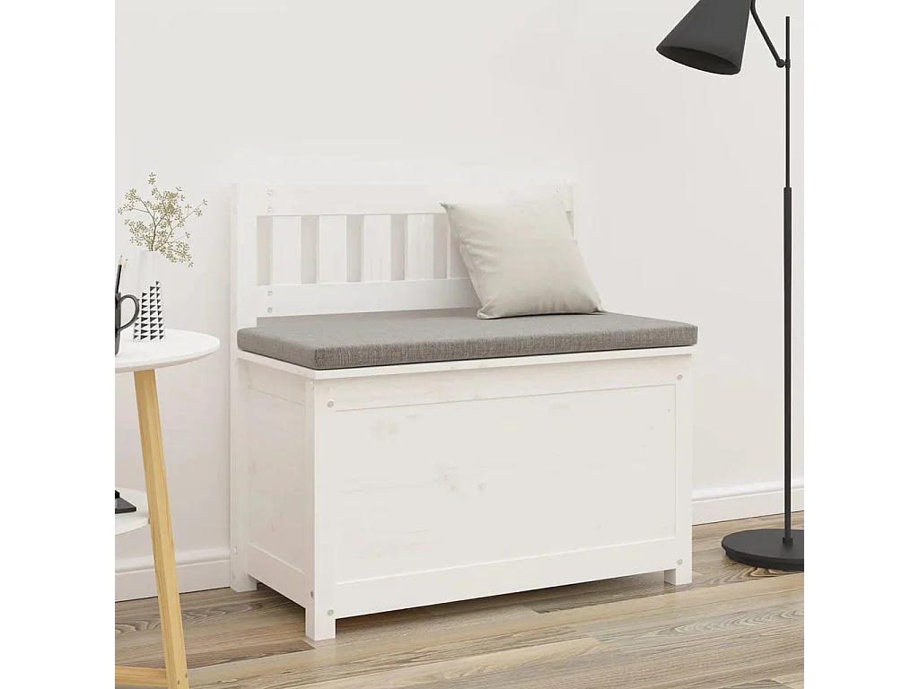 Banco Blanco 80x41x77 cm Madera maciza de pino