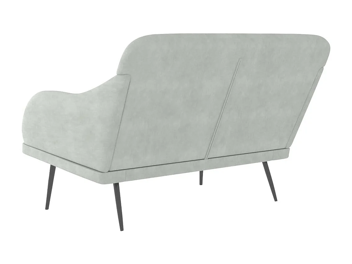 Panca Grigio Chiaro 110x76x80 cm Velluto