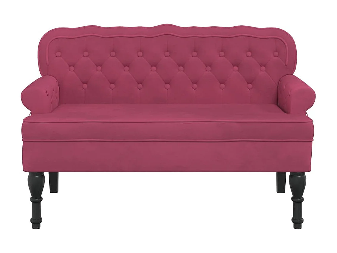 Banc avec dossier bordeaux 119,5x64,5x75 cm velours