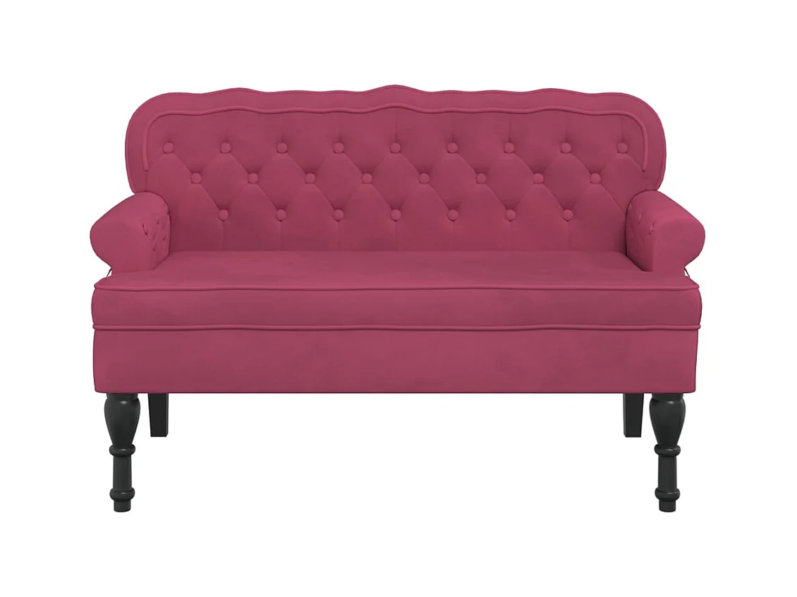 Banc avec dossier bordeaux 119,5x64,5x75 cm velours