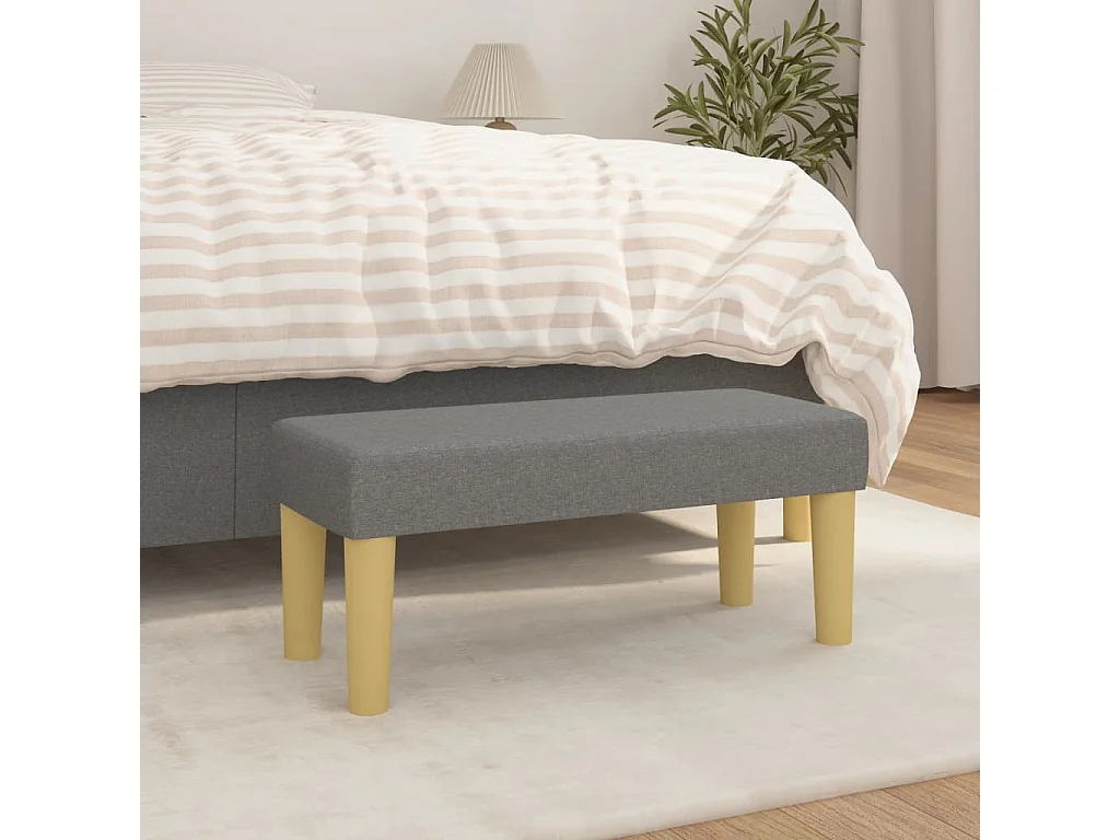 Banco Cinza Escuro 70x30x30 cm Tecido