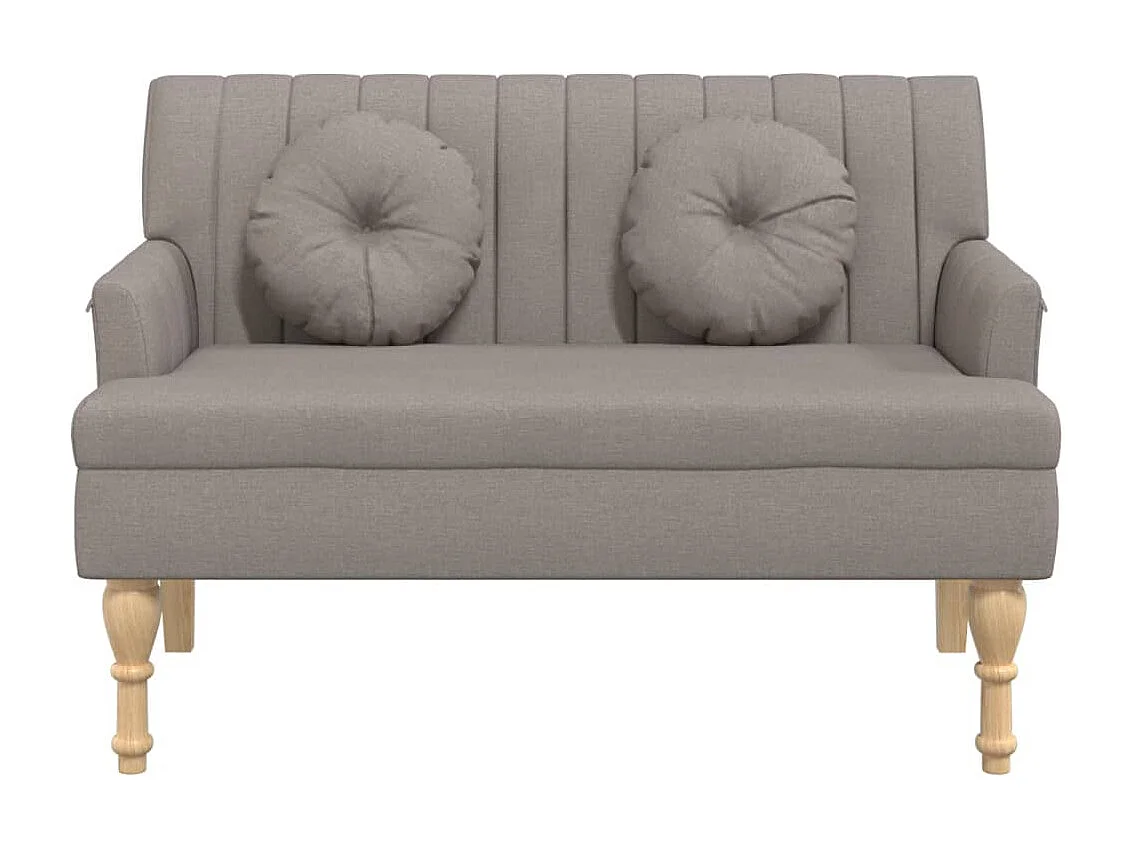 Banc avec coussins taupe 113x64,5x75,5 cm tissu