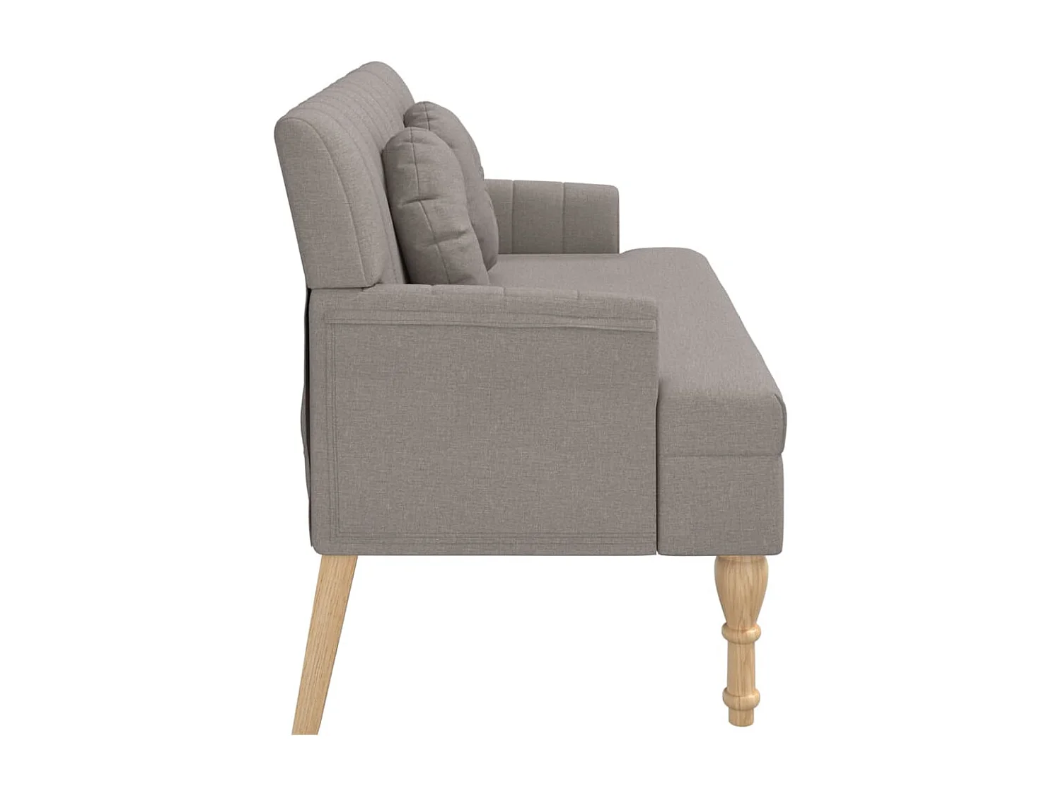 Banc avec coussins taupe 113x64,5x75,5 cm tissu