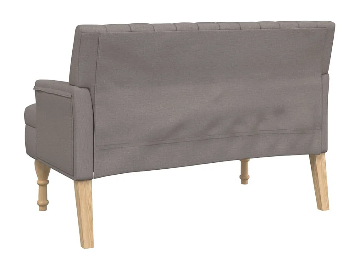 Banc avec coussins taupe 113x64,5x75,5 cm tissu