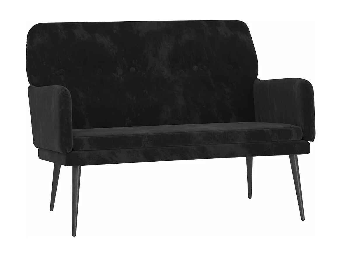 Schwarze Bank 108x79x79 cm Samt