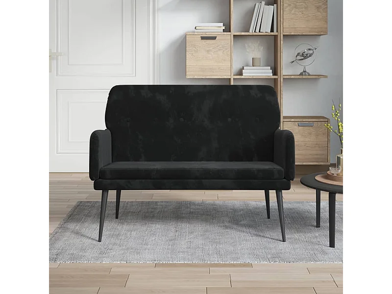 Schwarze Bank 108x79x79 cm Samt