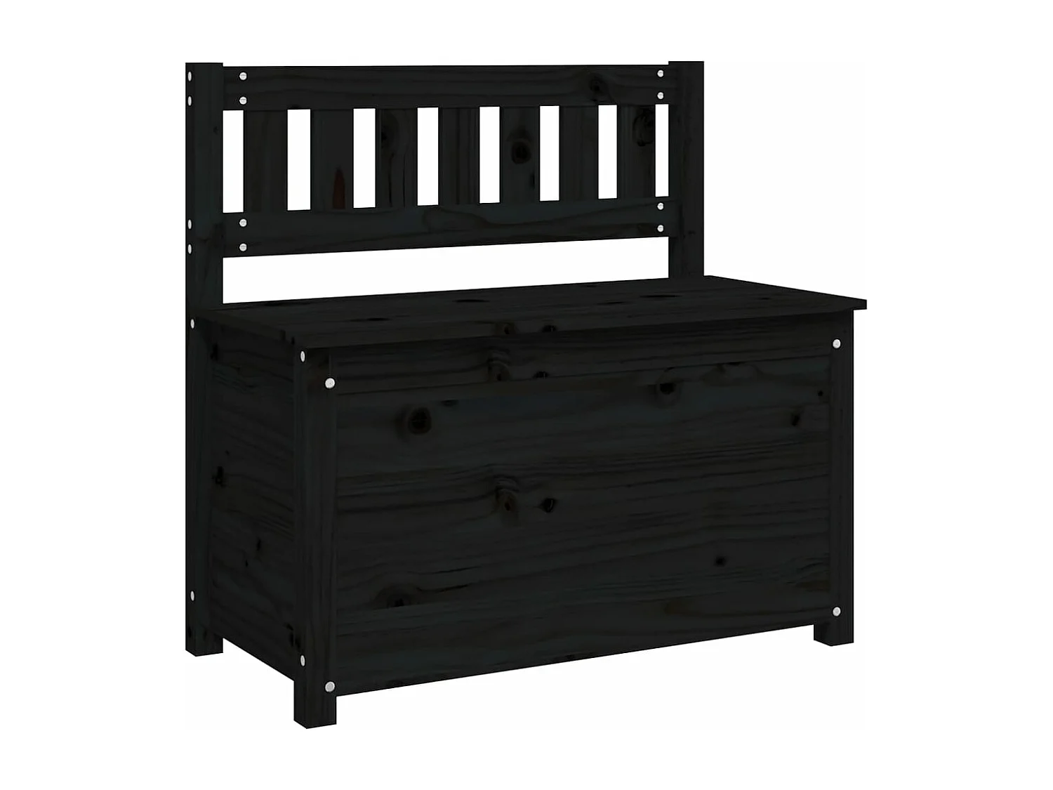 Banco Preto 80x41x77 cm Madeira maciça de pinho