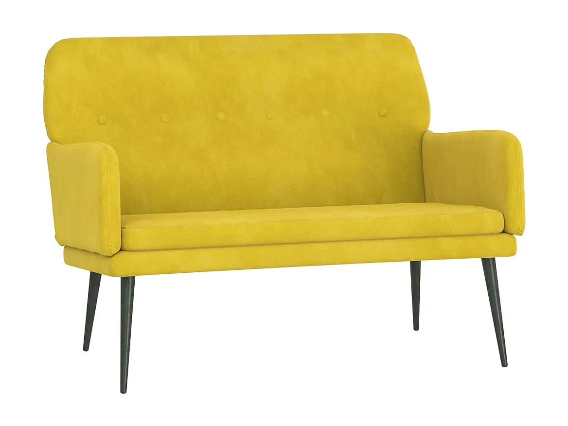 Banc Jaune 108x79x79 cm Velours