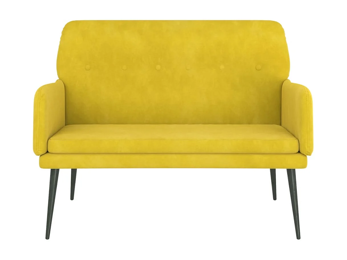 Banc Jaune 108x79x79 cm Velours