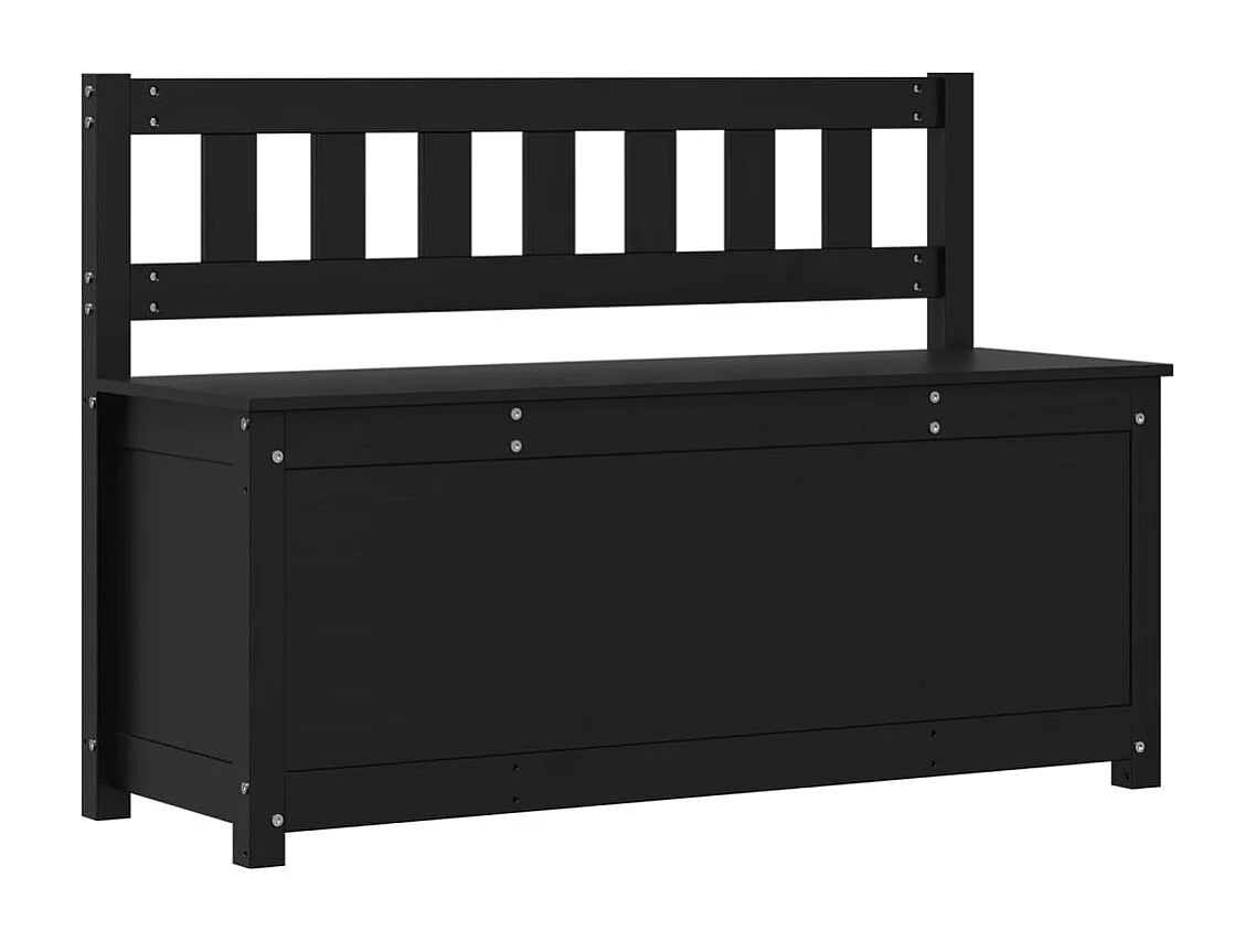 Banc Noir 110x41x76,5 cm Bois de pin massif