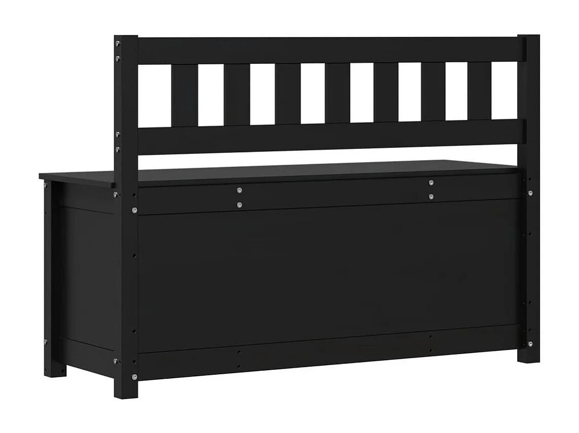 Banc Noir 110x41x76,5 cm Bois de pin massif