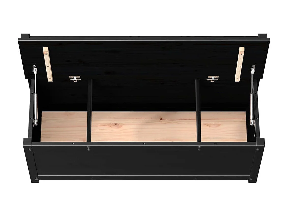 Banc Noir 110x41x76,5 cm Bois de pin massif