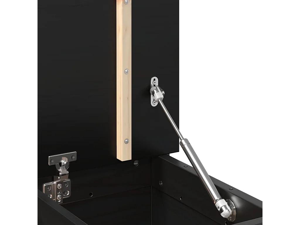 Banc Noir 110x41x76,5 cm Bois de pin massif