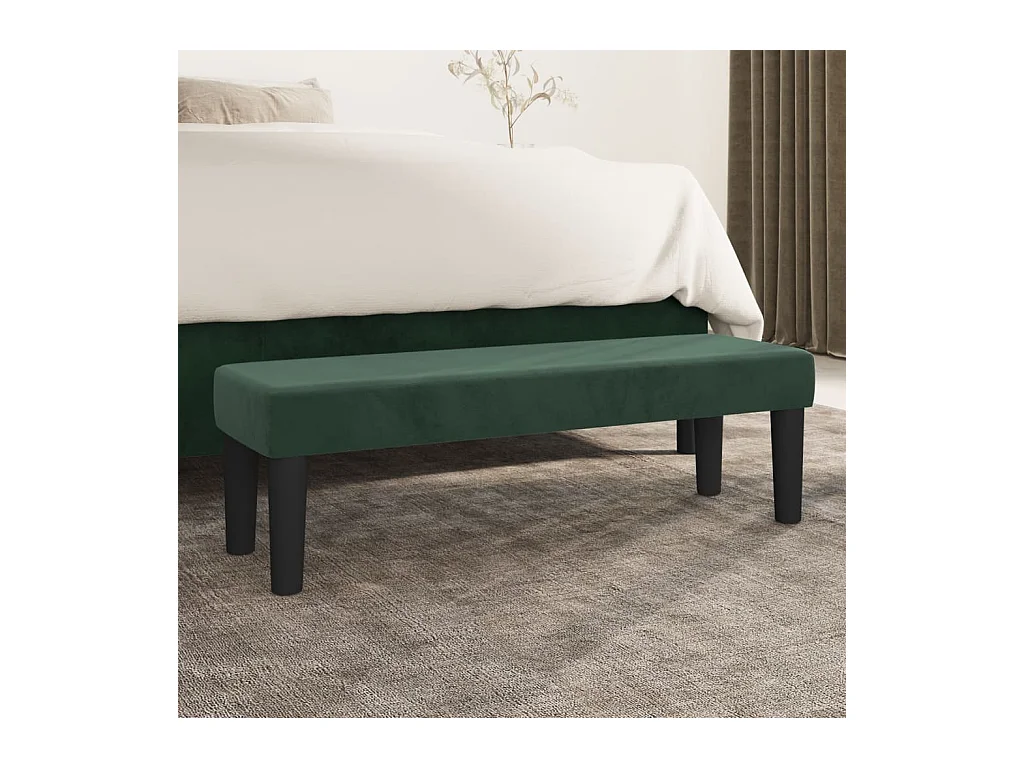 Banc Vert foncé 100x30x30 cm Velours