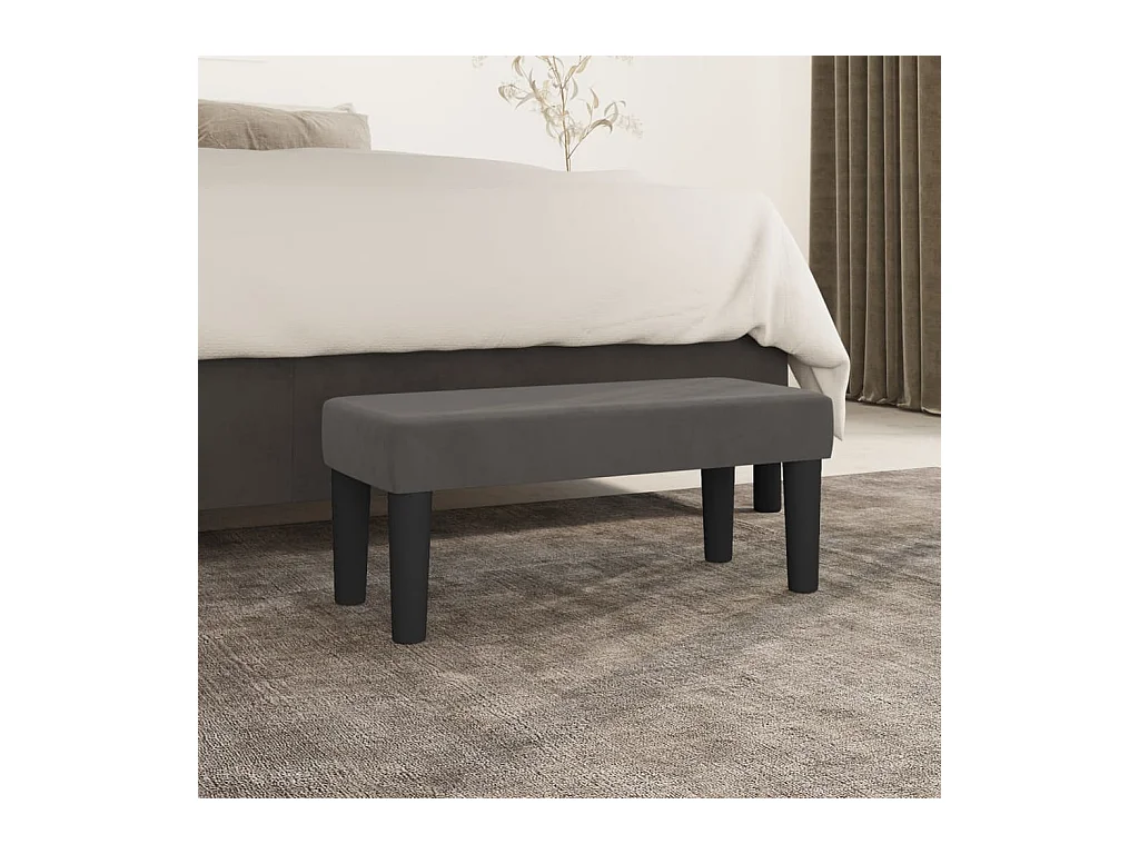 Banc Gris foncé 70x30x30 cm Velours