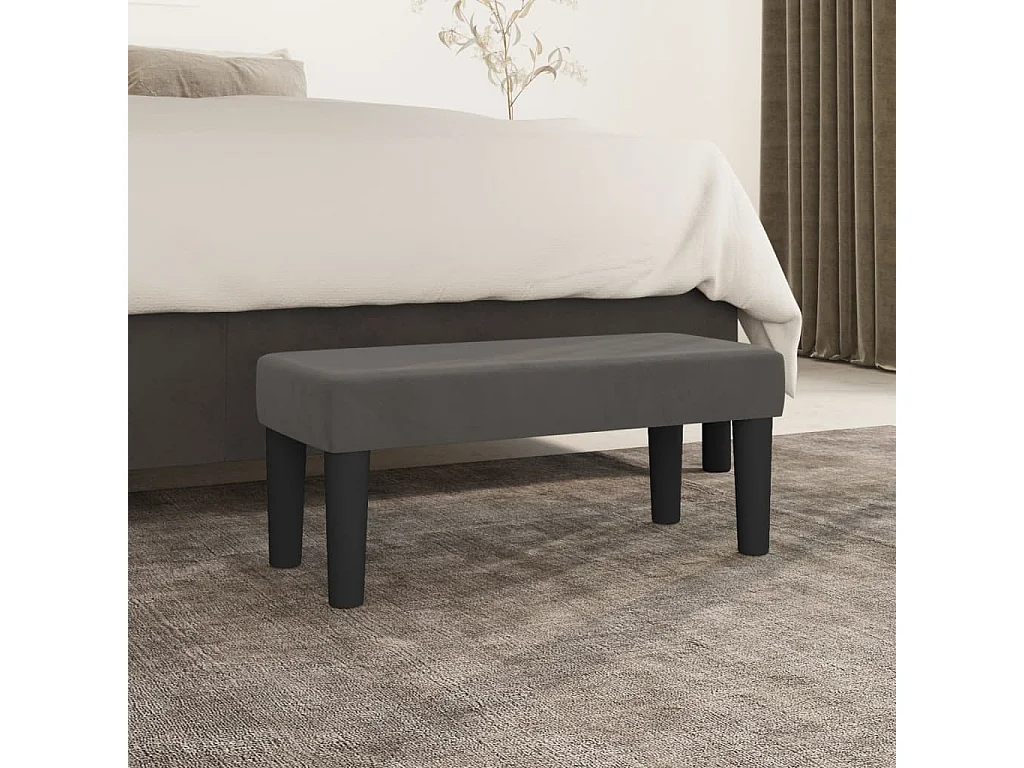 Banc Gris foncé 70x30x30 cm Velours